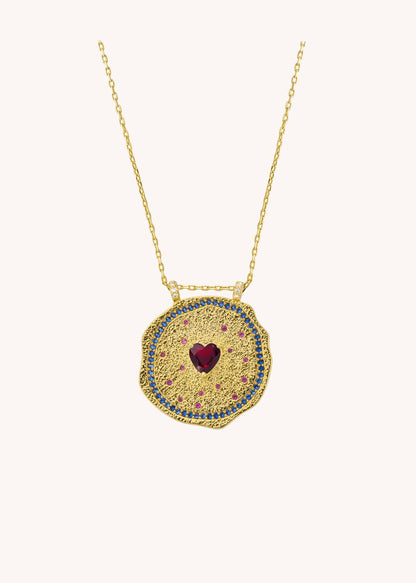 Necklace Ruby Heart Me Co-309g Gold