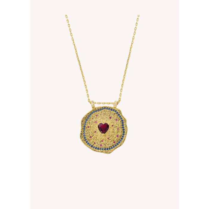 Necklace Ruby Heart Me Co-309g Gold