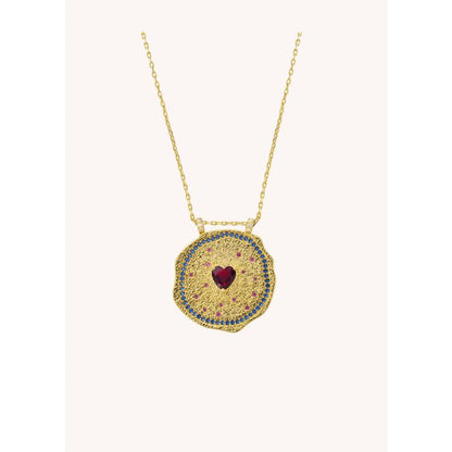 Necklace Ruby Heart Me Co-309g Gold