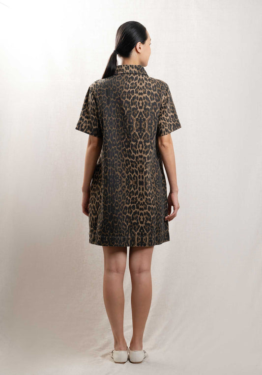 Denim Dress Milpa Leopard