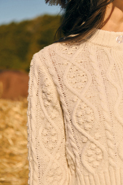 Petite Mendigote | Marcus Fitted Cable Knit Cardigan - Ecru