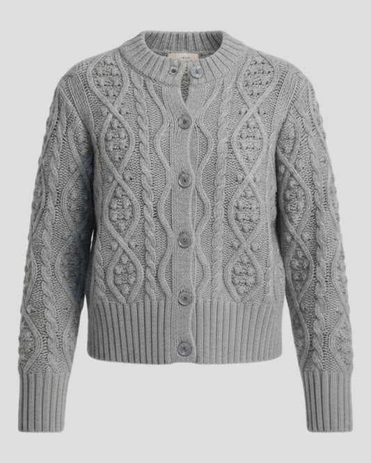Petite Mendigote | Marcus Fitted Cable-Knit Cardigan - Grey