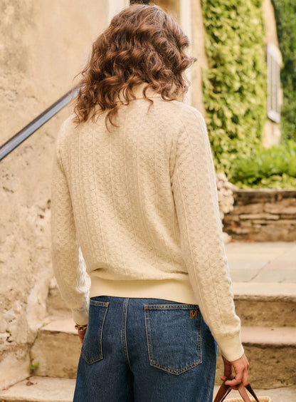 Petite Mendigote | Openwork Wool & Cashmere Cardigan - Ecru