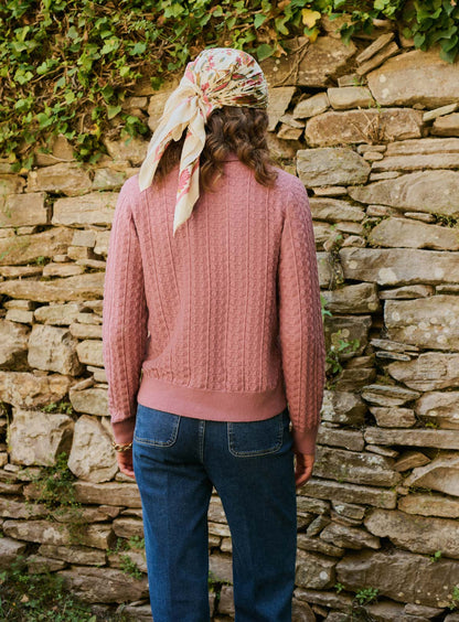 Petite Mendigote | Wool & Cashmere Polo Collar Cardigan - Woodrose