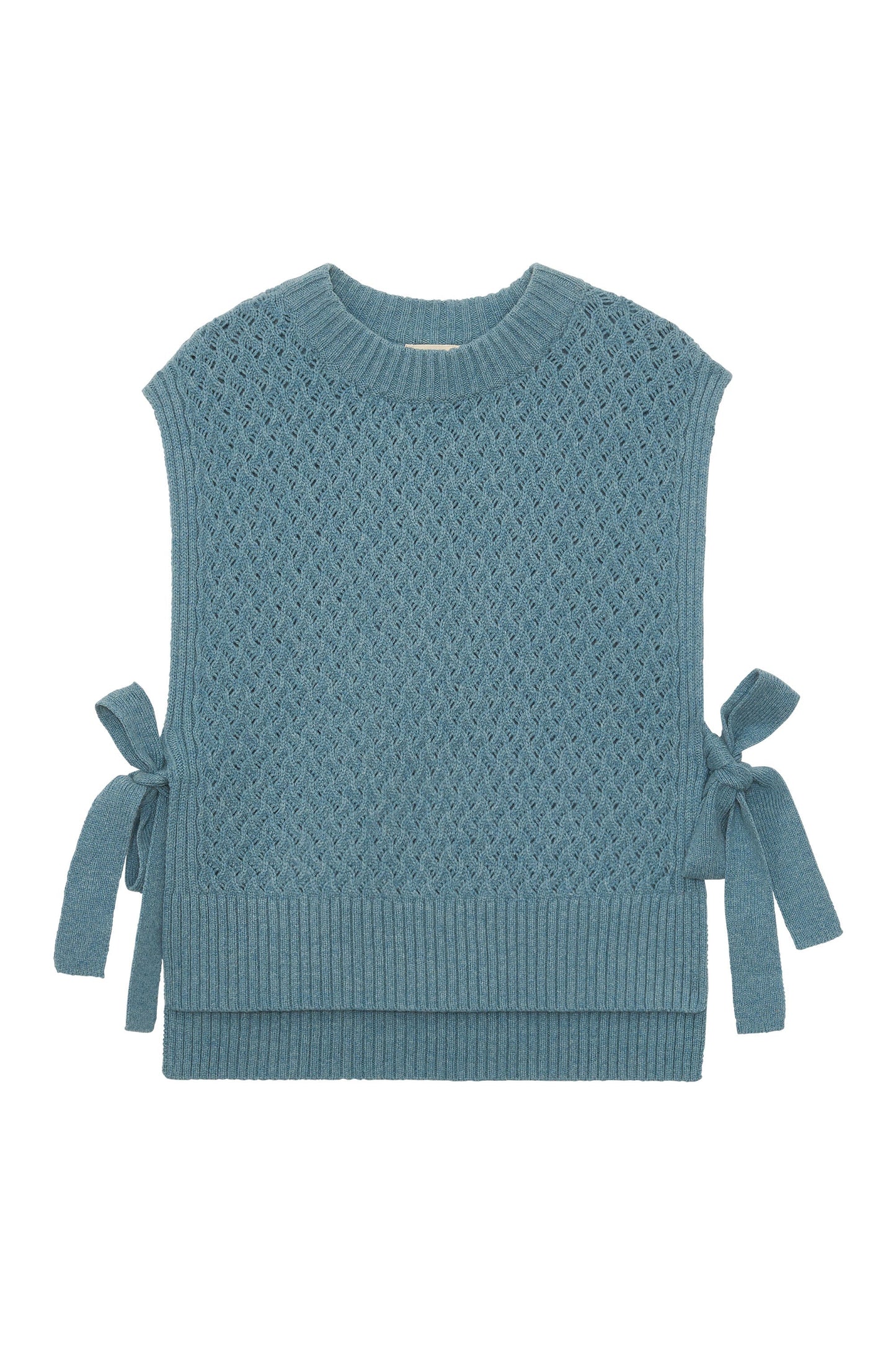 Petite Mendigote | Braided Sleeveless Sweater - Blue