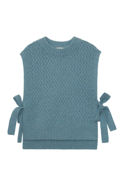 Petite Mendigote | Braided Sleeveless Sweater - Blue
