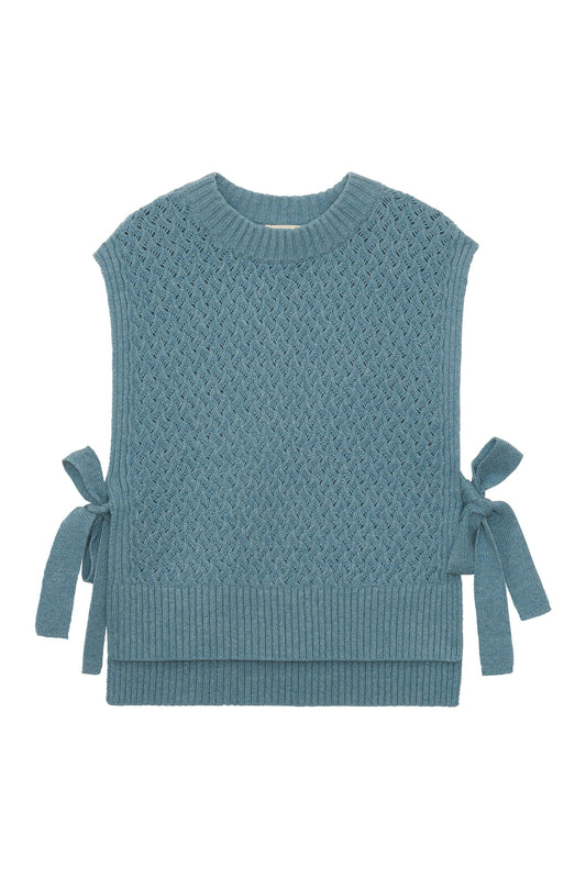 Petite Mendigote | Braided Sleeveless Sweater - Blue