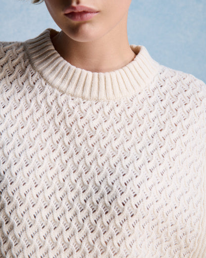 Petite Mendigote | Miyoko Braided Merino Sweater - Ecru