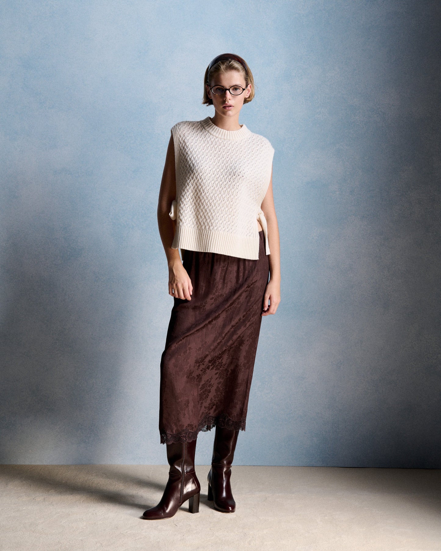 Petite Mendigote | Miyoko Braided Merino Sweater - Ecru