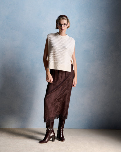 Petite Mendigote | Miyoko Braided Merino Sweater - Ecru
