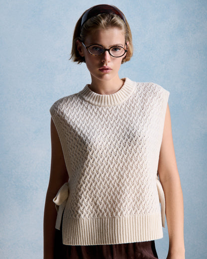 Petite Mendigote | Miyoko Braided Merino Sweater - Ecru