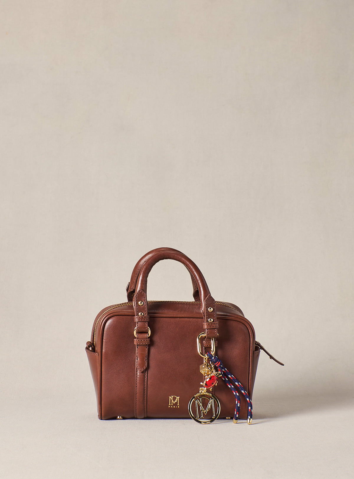 Petite Mendigote | Swan Crossbody Bag - Structured Leather in Brown Brun