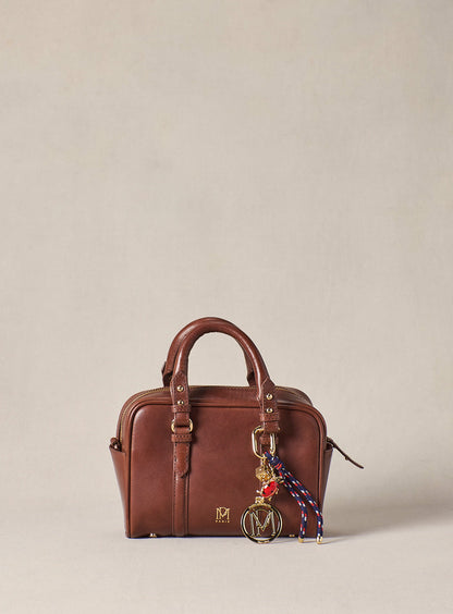 Petite Mendigote | Swan Crossbody Bag - Structured Leather in Brown Brun