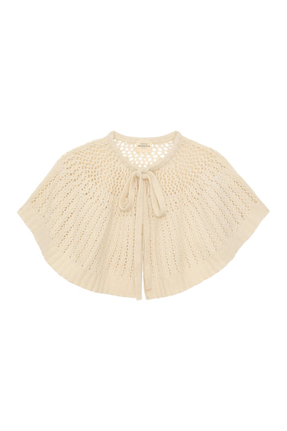 Petite Mendigote | Anna Cape - Ecru Pointelle Knit