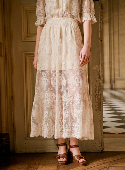 Petite Mendigote | Clara Lace Layer Skirt - Ecru