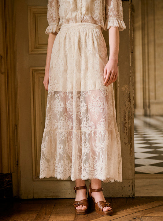 Petite Mendigote | Clara Lace Layer Skirt - Ecru