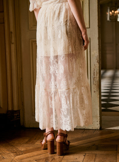 Petite Mendigote | Clara Lace Layer Skirt - Ecru