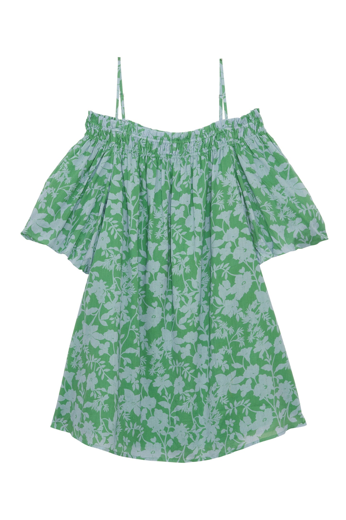 Petite Mendigote | Fannie Bardot Dress - Avocado Floral Print