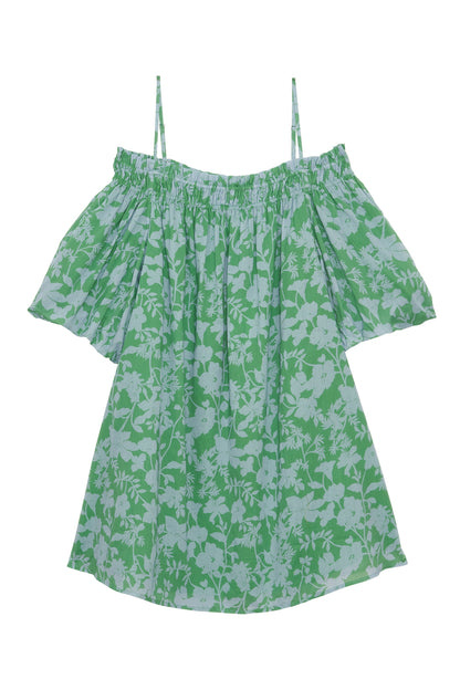 Petite Mendigote | Fannie Bardot Dress - Avocado Floral Print