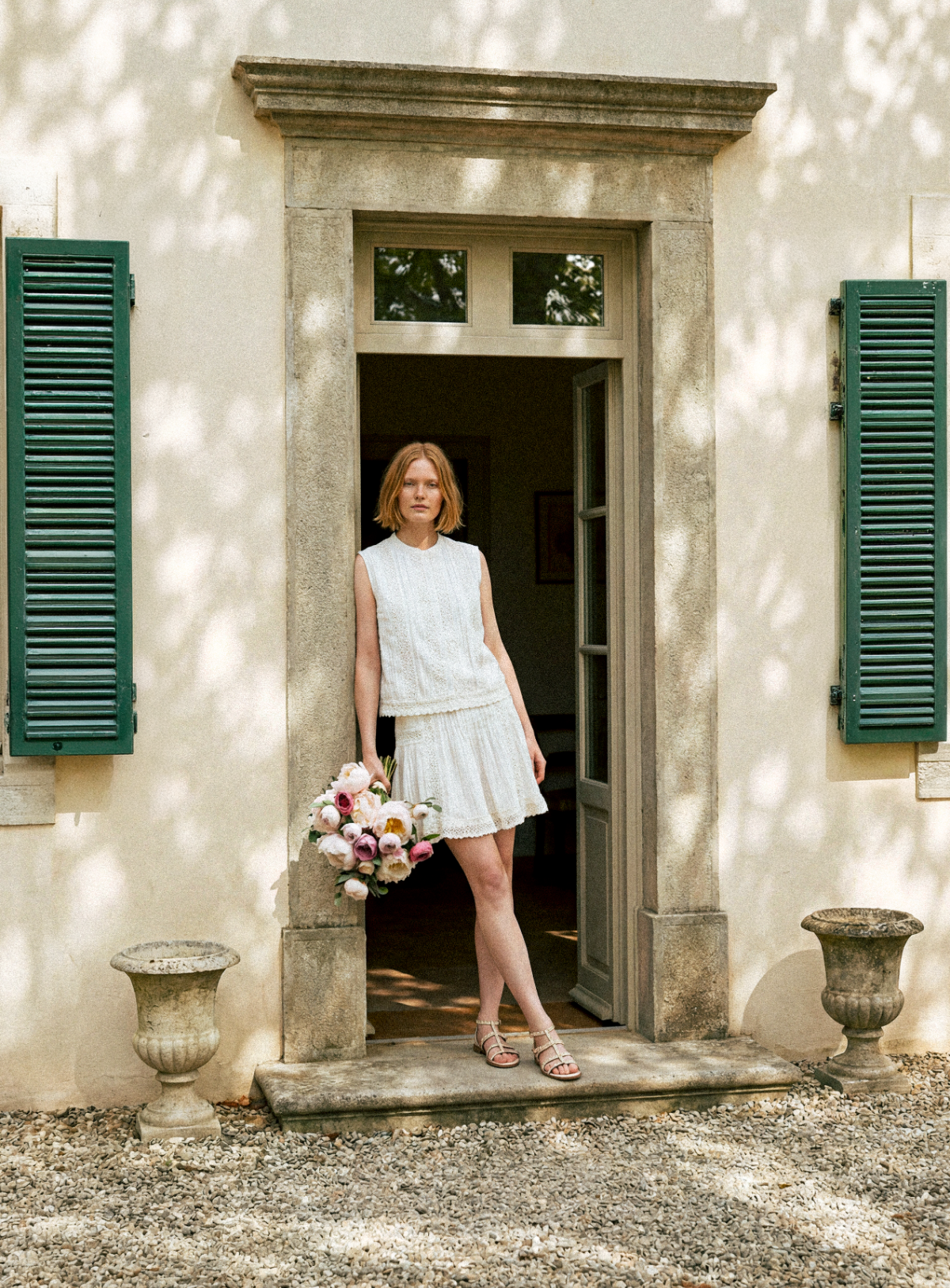 Petite Mendigote | Embroidered Sheer Cotton Blouse - Ecru