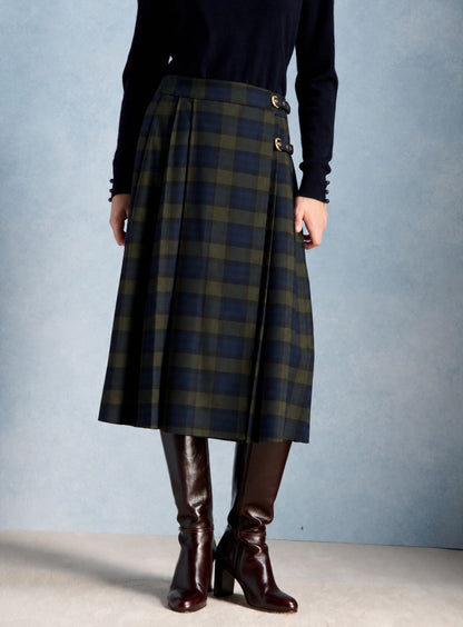 Petite Mendigote | Jake Checks Skirt - Green Tartan
