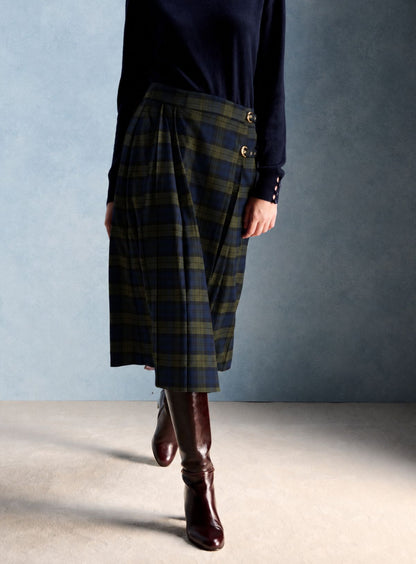 Petite Mendigote | Jake Checks Skirt - Green Tartan