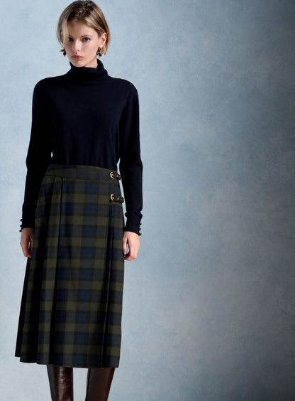 Petite Mendigote | Jake Checks Skirt - Green Tartan