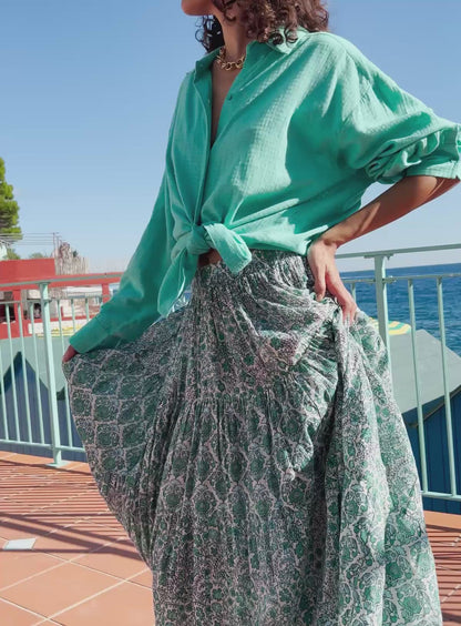 Skirt Jill In Jill Indian Emeraude