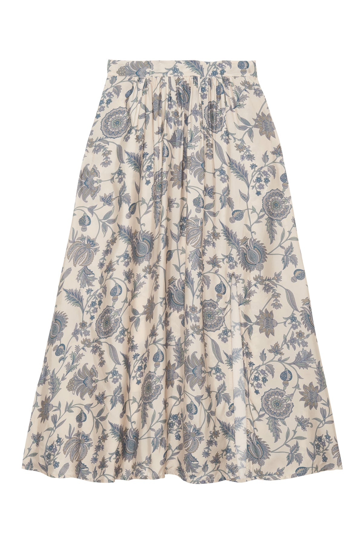 Petite Mendigote | Floral Midi Skirt with Front Slit