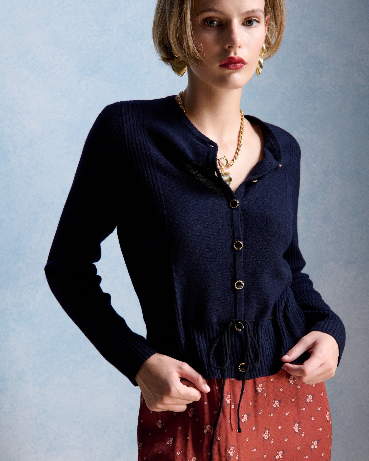 Petite Mendigote | Lea Merino Wool Cardigan - Navy