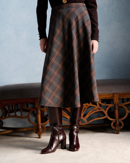 Petite Mendigote | Lena Checks Skirt - Grey Tartan