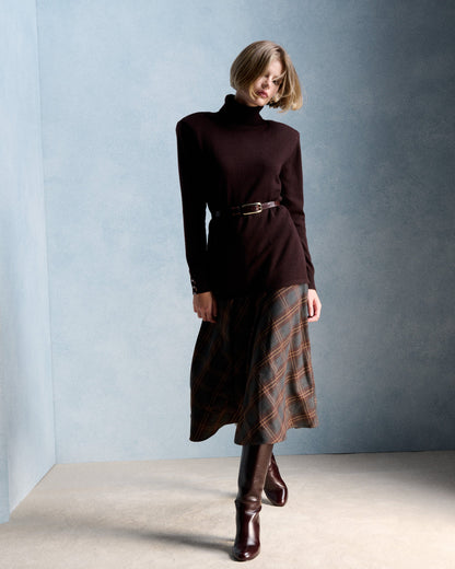 Petite Mendigote | Lena Checks Skirt - Grey Tartan
