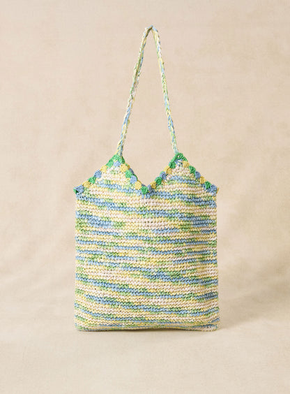 Petite Mendigote | Lilou Raffia Basket Bag - Green