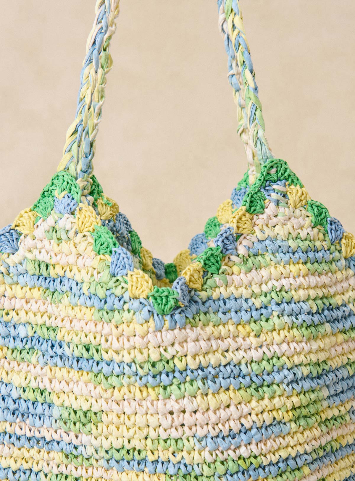 Petite Mendigote | Lilou Raffia Basket Bag - Green