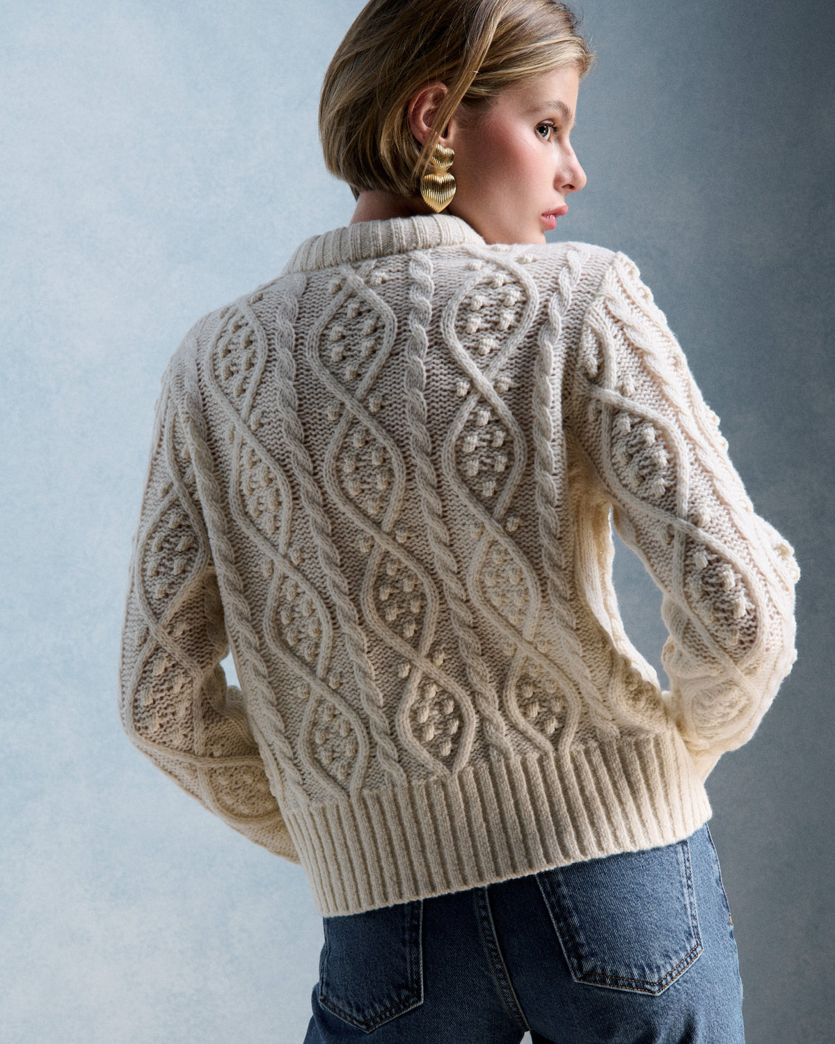 Petite Mendigote | Marcus Cardigan - Ecru Twisted Front