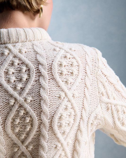 Petite Mendigote | Marcus Cardigan - Ecru Twisted Front