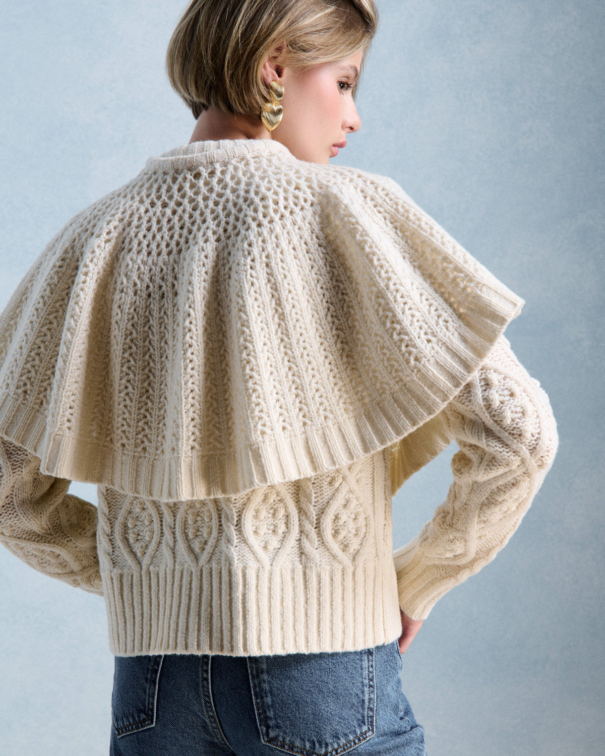 Petite Mendigote | Marcus Cardigan - Ecru Twisted Front