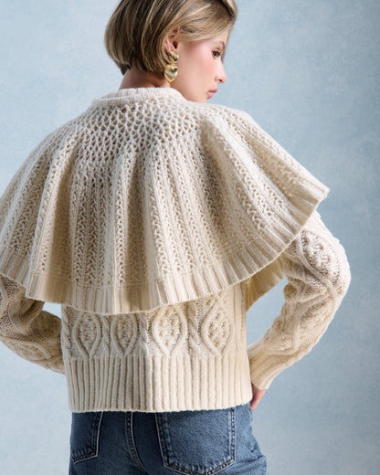 Petite Mendigote | Marcus Cardigan - Ecru Twisted Front