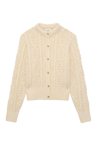 Petite Mendigote | Marcus Cardigan - Ecru Twisted Front