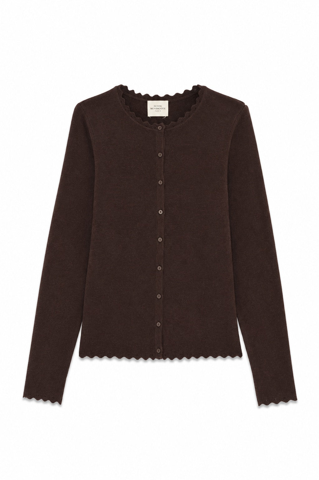 Petite Mendigote | Maud Pullover - Chocolate Scalloped Trim