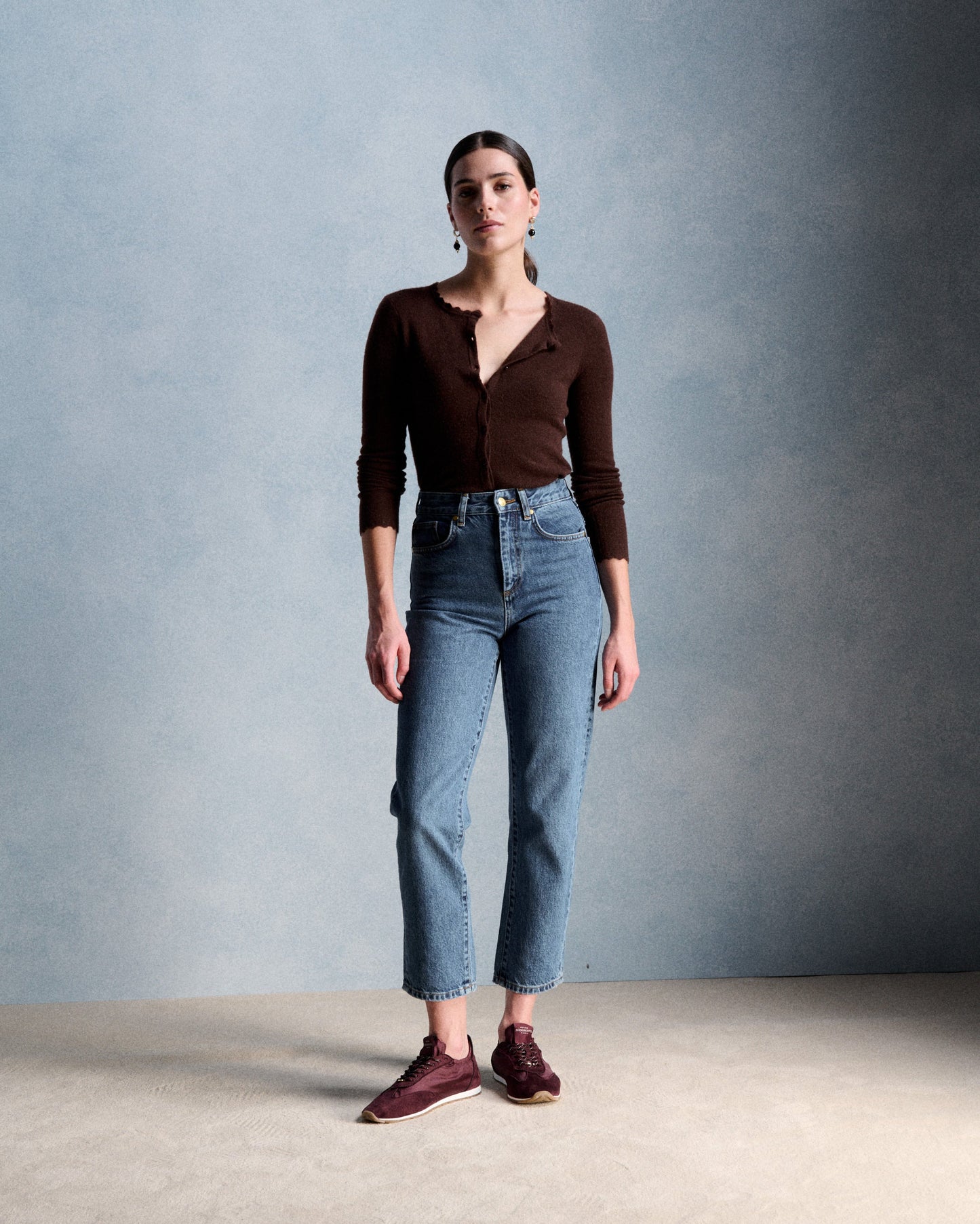 Petite Mendigote | Maud Pullover - Chocolate Scalloped Trim