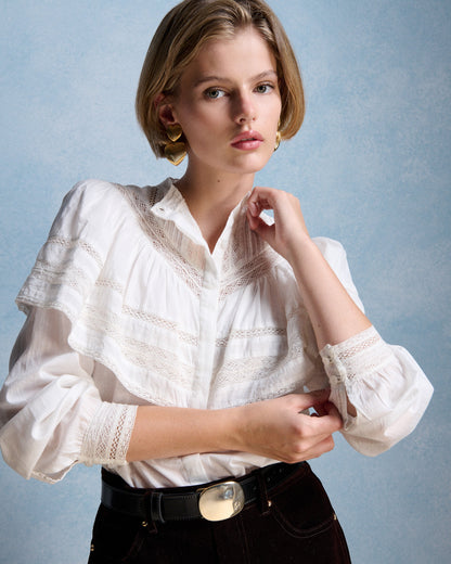 Petite Mendigote | Milady Blouse - Ecru Ruffle