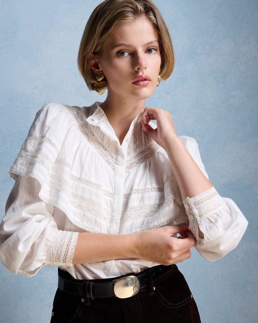 Petite Mendigote | Milady Blouse - Ecru Ruffle