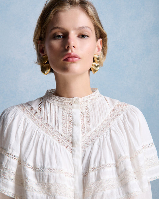 Petite Mendigote | Milady Blouse - Ecru Ruffle