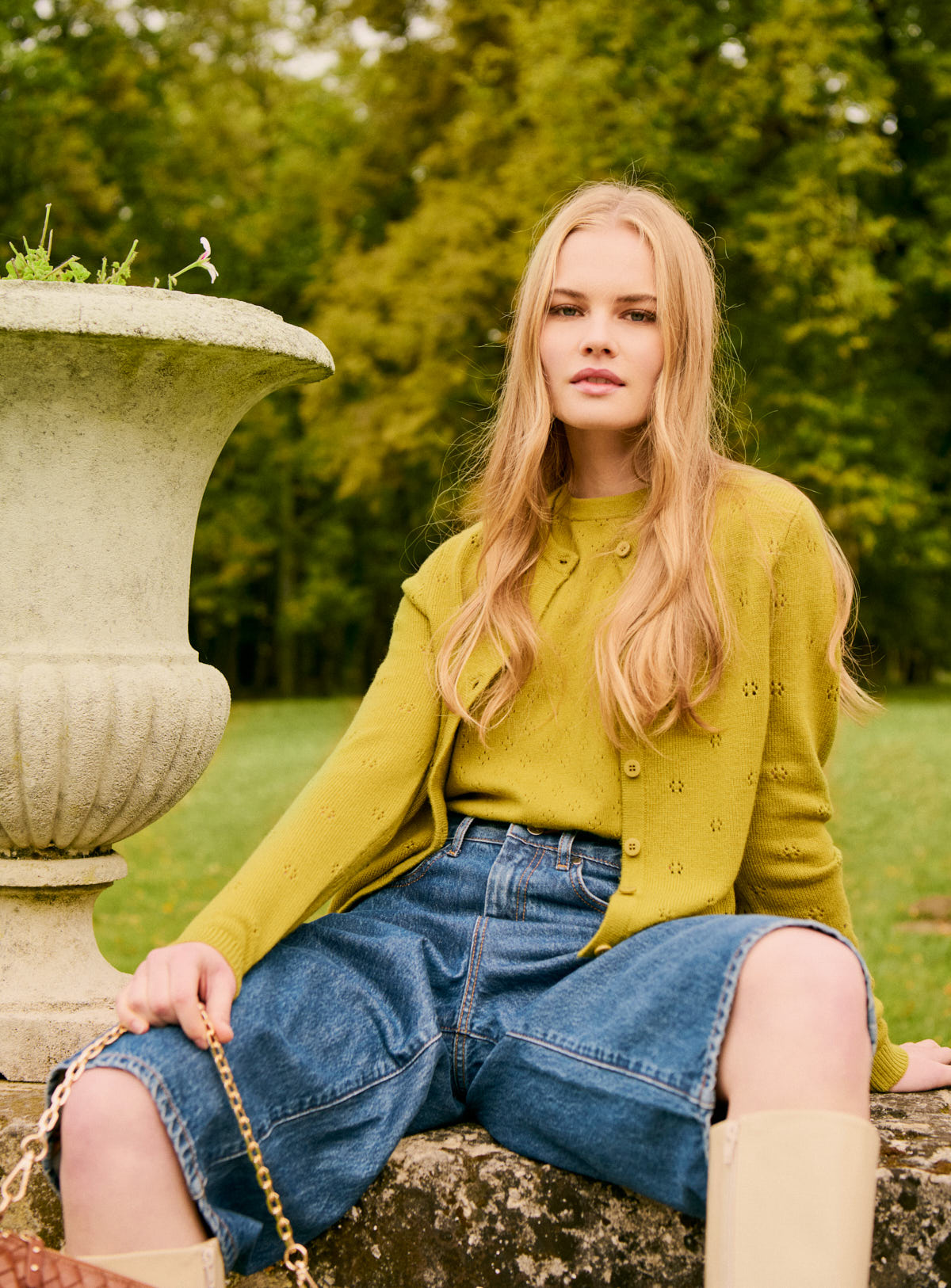 Petite Mendigote | Myriam Fine Knit Merino Wool Cardigan - Pistache