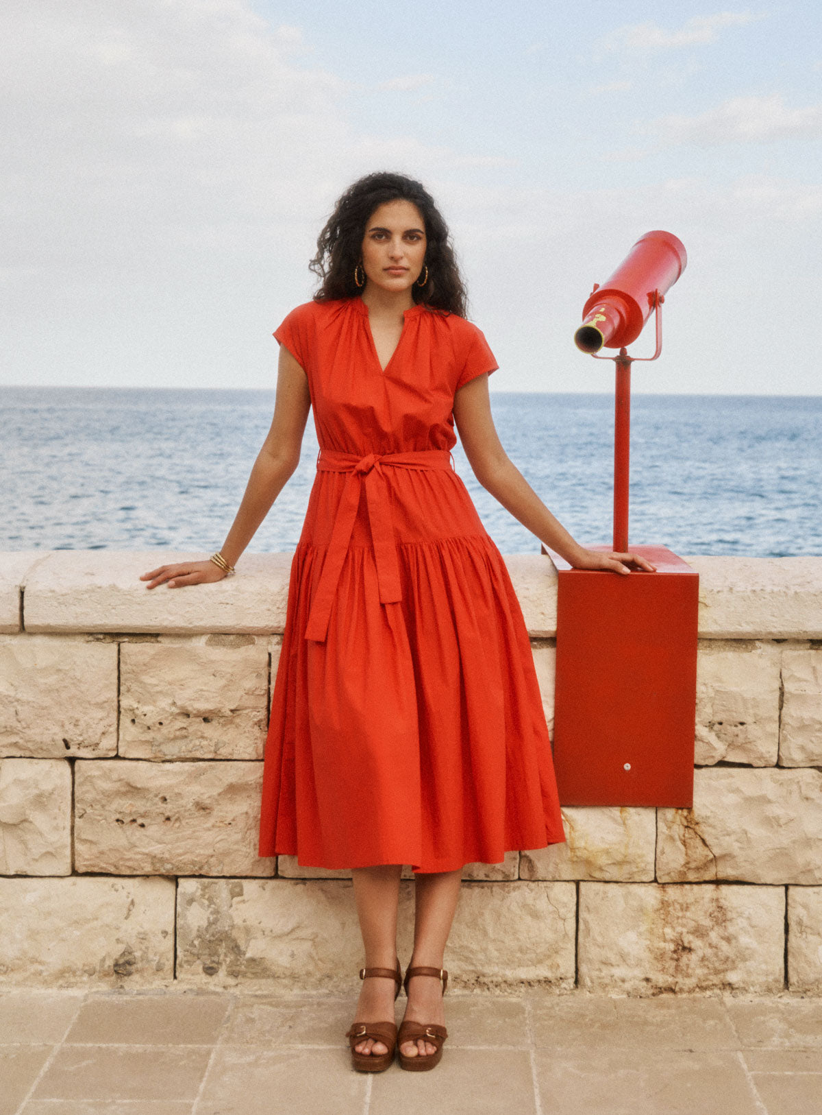 Petite Mendigote | Rachel 126 Midi Dress - Poppy Red