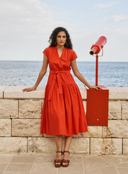 Petite Mendigote | Rachel 126 Midi Dress - Poppy Red
