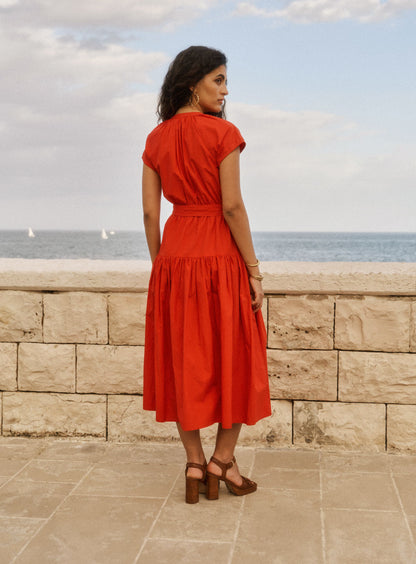 Petite Mendigote | Rachel 126 Midi Dress - Poppy Red