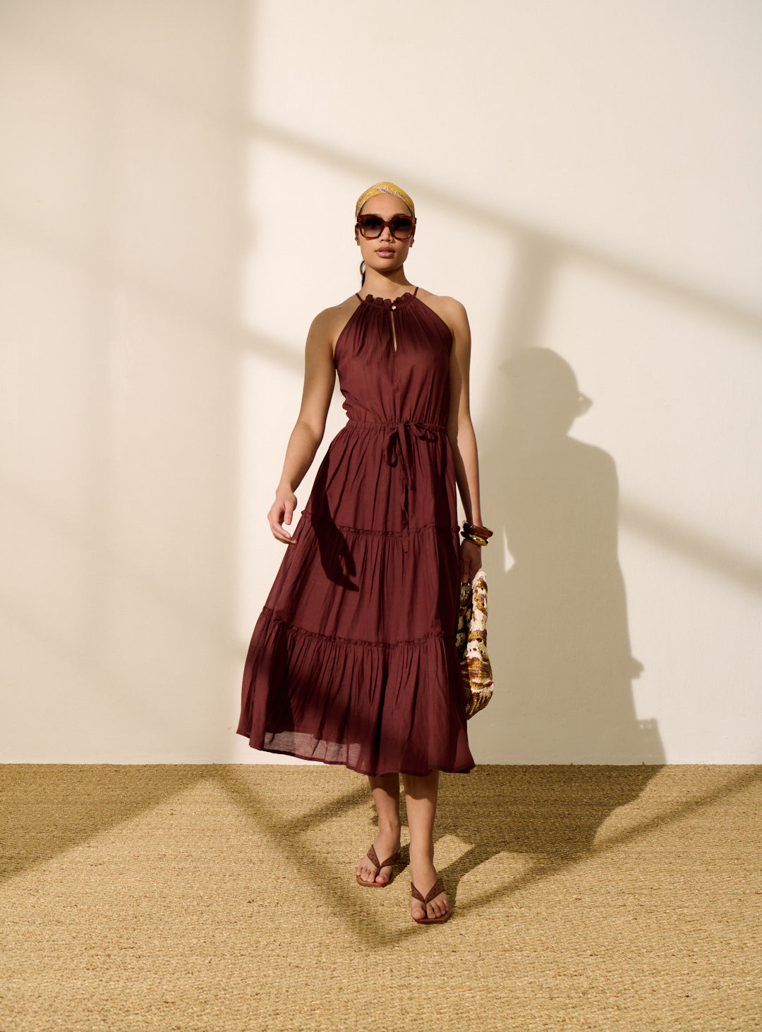 Petite Mendigote | Ritu Dress - Loose Flowing Cotton in Brown