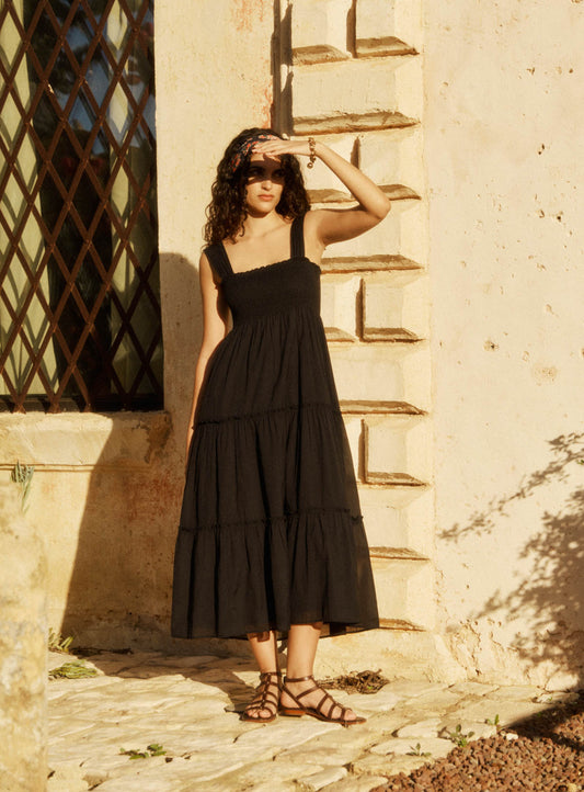 Women's Dress 100% Polyester Woven Satin Crepe - Black